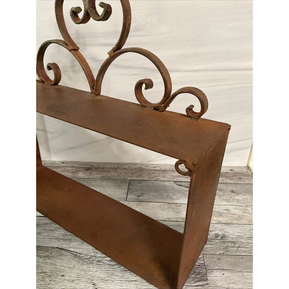 Vintage Wrought Iron Box Shelves Rustic Look. See Pic For Measurements